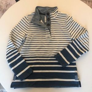 Joules navy and white quarter button up sweatshirt (Size 8). very cozy!